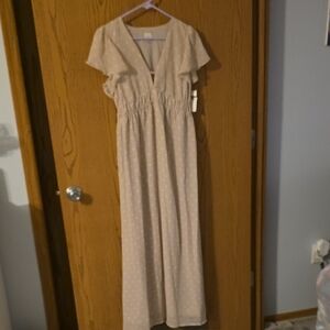 A New Day Cream Polka Dot Maxi Dress